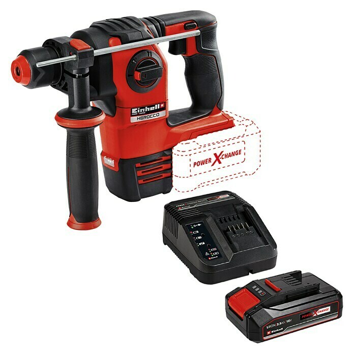 Einhell Power X-Change 18V Maschinenpaket (Akku-Kombihammer Herocco 18/20 + Starter-Kit (-50%)) + BAUHAUS Garantie 5 Jahre auf elektro- oder motorbetr