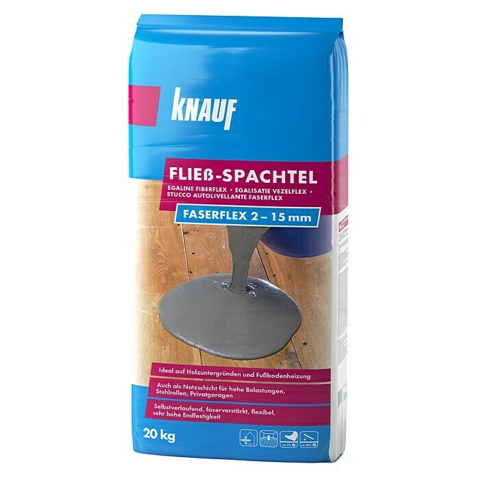 Knauf Fließspachtel Faserflex20 kg, Schichtdicke: 2 - 15 mm Front View