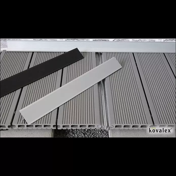 Kovalex Übergangsprofil - Anthrazit, 2.500 x 60 x 22,5 mm - Kovalex Alu-Übergangsprofil