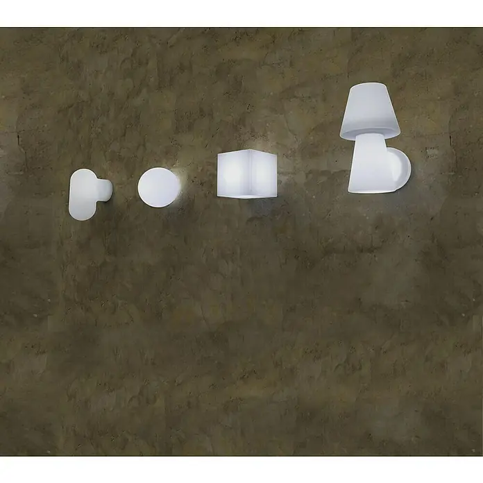 New Garden Lámpara solar LED decorativa Wally - Blanco, L x An x Al: 18 x 18 x 18 cm - Juego de lámparas de pared con varias formas: una redonda, una cuadrada y una lámpara cónica, creando un ambiente moderno.