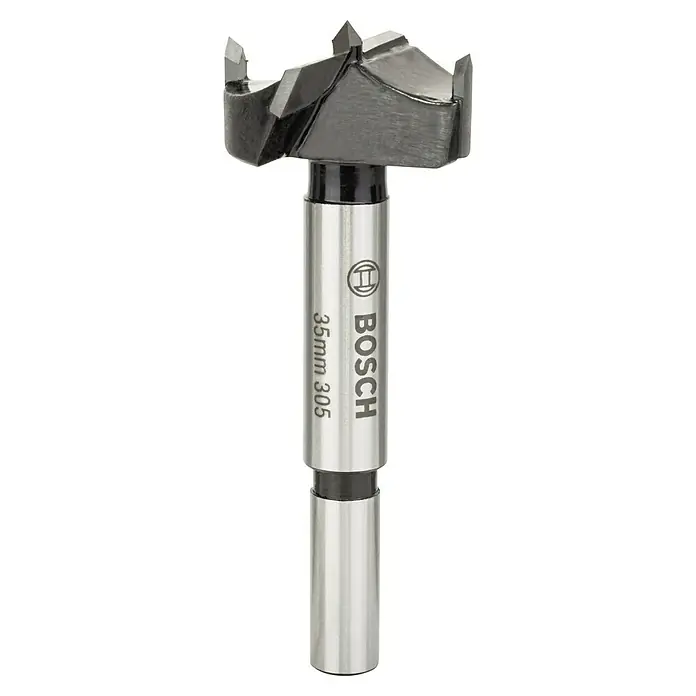 Bosch Holzbohrer - 1 Stk., Durchmesser Bohrer: 35 mm - Bosch Forstnerbohrer 35 mm mit präzisem Zentrierbohrer und Schneiden für saubere, ausrissfreie Bohrungen in Holz. Ideal für Möbelbau und mehr.