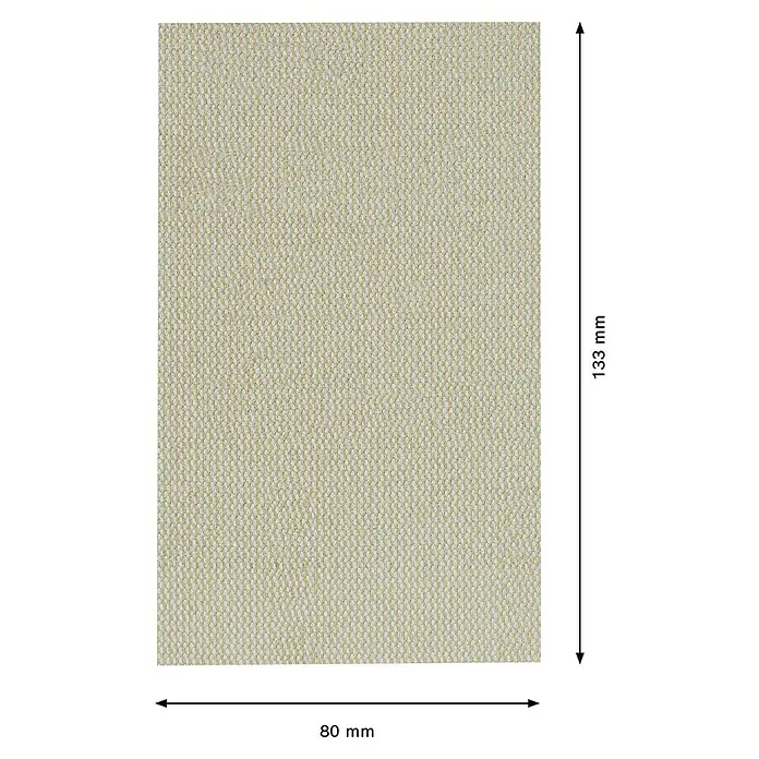 Bosch Expert Schleifgitter M480 - Körnung: 180, L x B: 133 x 80 mm, 10 Stk. - Beige Stoffprobe mit den Maßen 80 mm x 133 mm für Textilprojekte, ideal für Polster oder Vorhänge.