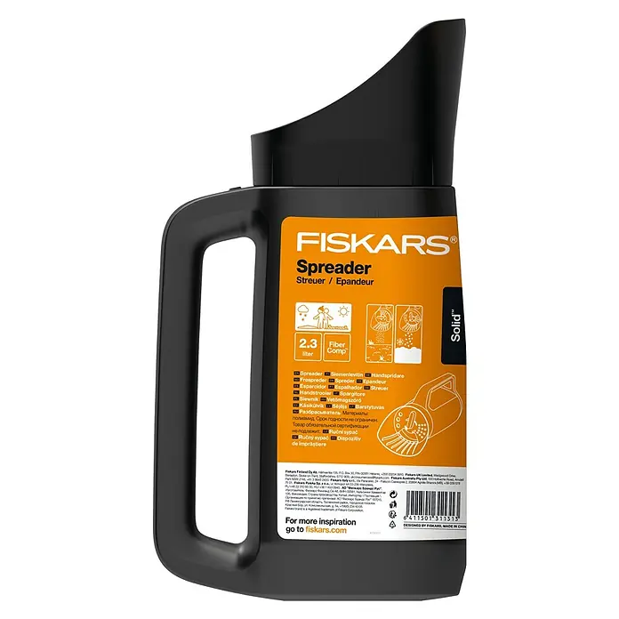 Fiskars Solid Handstreuer - 2 l - Fiskars Streuer, ein praktisches Gerät zum gleichmäßigen Verteilen von Saatgut, Dünger oder Streusalz im Garten und auf Wegen.