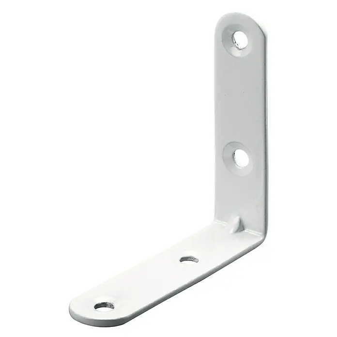 Hettich Stuhlwinkel - L x B x H: 60 x 60 x 15 mm, Stahl, Weiß - Weißer Winkelverbinder mit Befestigungslöchern, ideal für stabile Verbindungen im Möbel- und Innenausbau. Robuste Bauweise für zuverlässigen Halt.