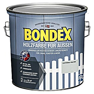 Bondex Holzschutzfarbe für Außen (Lichtgrau, 2,5 l, Seidenglänzend)