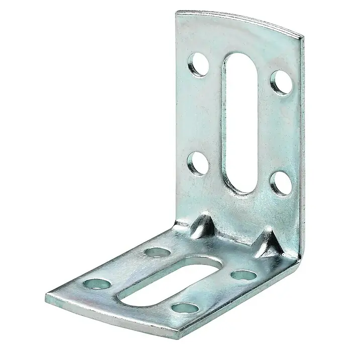 Hettich Verstellwinkel - L x B x H: 55 x 30 x 50 mm, Verzinkt, 1 Stk. - Ein glanzverzinkter Winkelverbinder mit Befestigungslöchern und Langloch für vielfältige Anwendungen im Bau- und Möbelbereich.