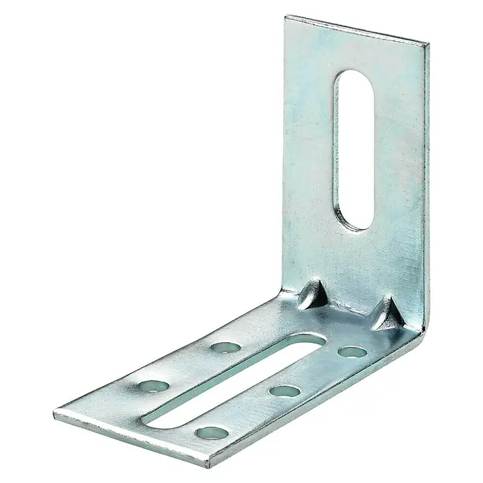 Hettich Verstellwinkel - L x B x H: 55 x 70 x 30 mm, Verzinkt, 1 Stk. - L-förmige Winkelverbinder aus verzinktem Stahl mit Langlöchern und Bohrungen für eine stabile Verbindung.
