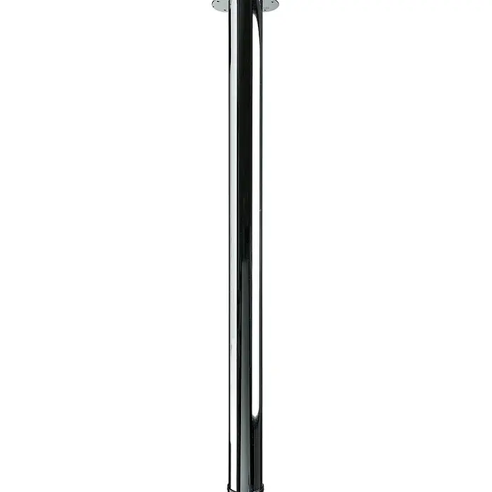 Hettich Teleskop-Möbelfuß Tara - Durchmesser: 7,5 cm, Höhenverstellung: 110 cm - 113 cm, Traglast: 150 kg, Stahl - Verchromtes Tischbein, ideal für moderne Möbeldesigns und einfache Installation, bietet Stabilität und Stil.