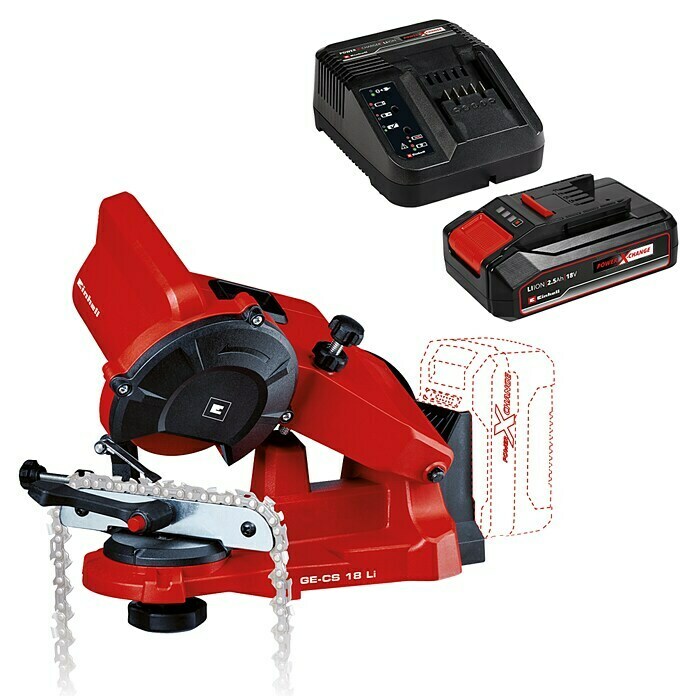 Einhell Power X-Change 18V Maschinenpaket (Akku-Sägekettenschärfgerät GE-CS 18 + Starter-Kit (-50%)) + BAUHAUS Garantie 5 Jahre auf elektro- oder moto