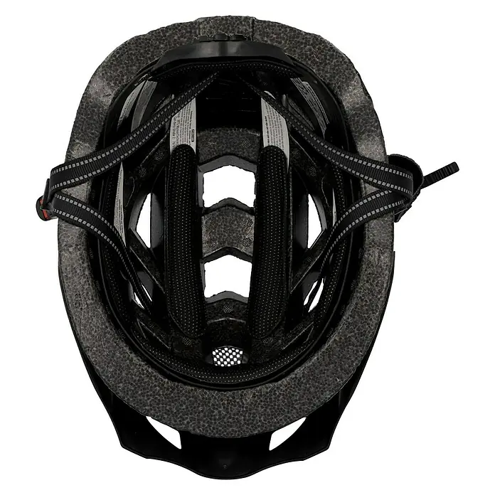 Fischer Fahrradhelm Urban Plus Dallas - S/M 52 - 59 cm, Beige - Innenansicht eines Fahrradhelms, der das interne Polstersystem und die verstellbaren Riemen für eine sichere Passform zeigt.