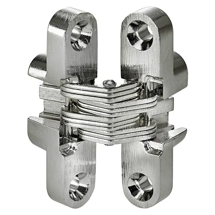 Hettich Scharnier - L x B x H: 17,5 x 60,3 x 12,7 mm, Edelstahl - Verdecktes Scharnier aus Metall, das für einen bündigen und unsichtbaren Verschluss sorgt, ideal für hochwertige Möbel und Türen.