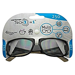 Varionet Zaštitne naočale s dioptrijom 250 (Sila lomljenja: 2,5 dpt, plavi svjetlosni filtar, Crne boje)