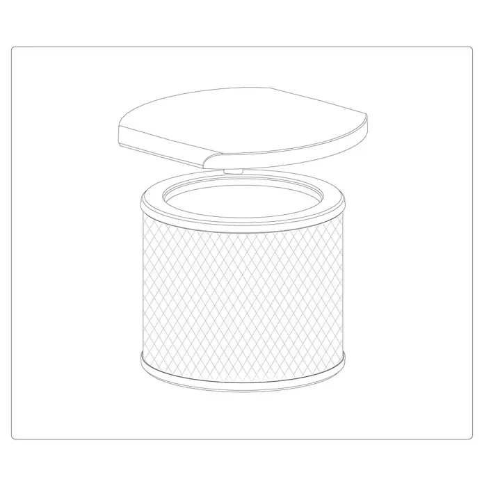 HEPA-Filter - Passend für: Proklima Mini-Turmventilator 28239903 - Darstellung eines runden Filters mit aufgesetztem Deckel, ideal für Reinigungsgeräte. Ein unverzichtbares Zubehör!