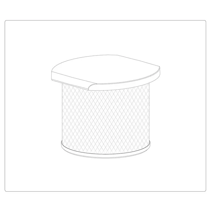 HEPA-Filter - Passend für: Proklima Mini-Turmventilator 28239903 - Das Bild zeigt eine stilvolle Bar mit einer abgerundeten Theke und einem dekorativen Rautenmuster, perfekt für stilvolle Getränke.