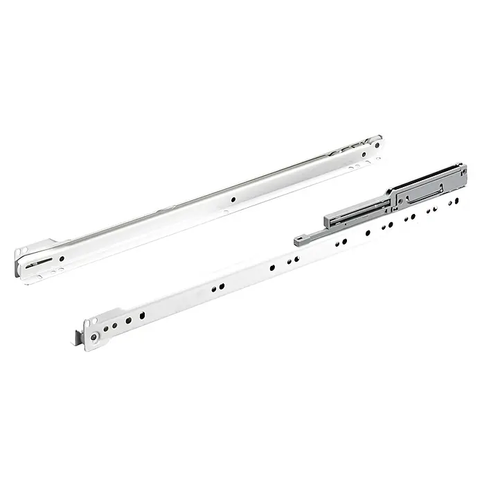 Hettich Schubladenführung - Traglast: 20 kg, Teilauszug, Selbsteinzug, Auszugslänge: 500 mm - Schubladenschienen-Set in Weiß, ideal für leichtgängige Schubladen in Möbeln. Robuste Bauweise für zuverlässige Funktion.