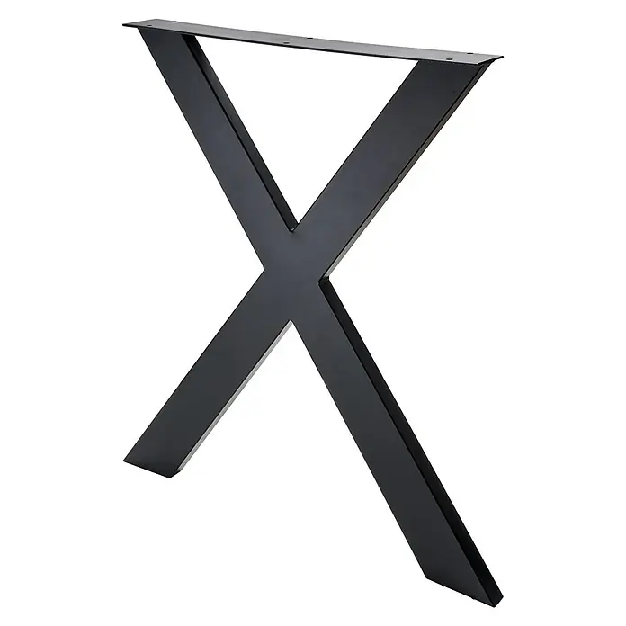 Hettich Tischgestell - L x H: 60 x 71 cm, Stahl - Schwarze Tischbeine in X-Form. Stabiles und modernes Design für Esstisch oder Schreibtisch, ideal für DIY-Möbelprojekte.