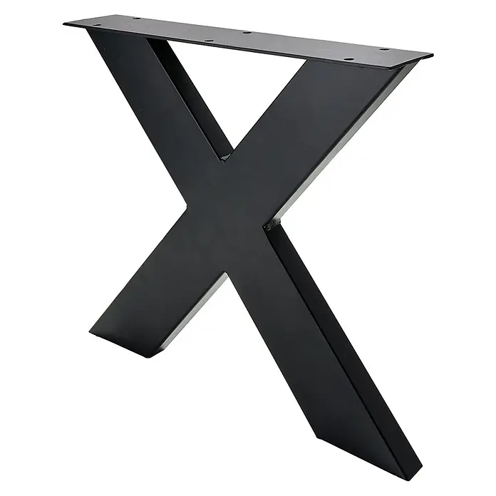 Hettich TischgestellL x H: 40 x 40 cm, Stahl - Stilvolles schwarzes Tischbein in X-Form. Das Metallbein verleiht jedem Tisch eine moderne Note und ist eine robuste Basis für Tischplatten.