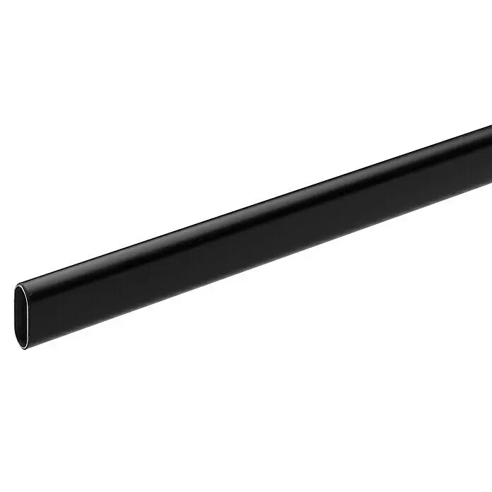 Hettich Kleiderstange - Ø x L: 30 x 1.000 mm, Schwarz, Lackiert - Schwarzes ovales Metallrohr.