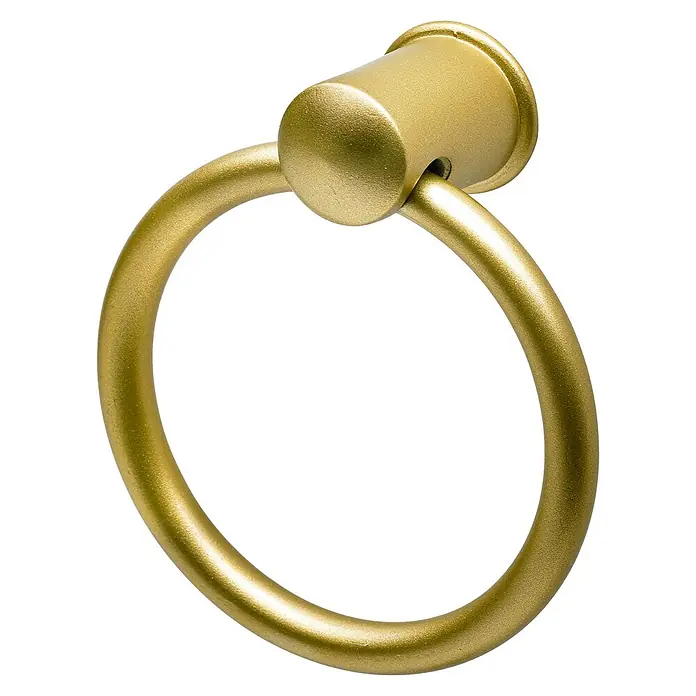 Hettich Möbelgriff - Typ Möbelgriff: Knopf, Sonstige, Sonstige, Gold, Ring - Nahaufnahme eines goldenen Handtuchrings zur stilvollen Badgestaltung.