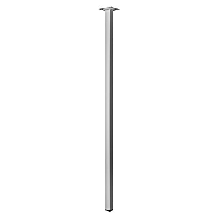 Hettich Möbelfuß (L x B x H: 2,5 x 2,5 x 80 cm, Traglast: 50 kg, Stahl, Aluminium-Optik)