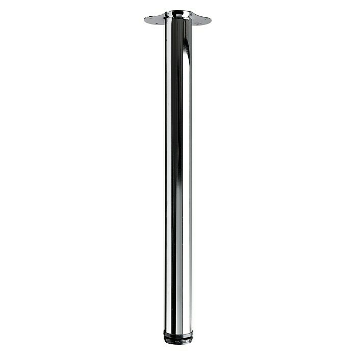 Hettich Teleskop-Möbelfuß (Durchmesser: 6 cm, Höhenverstellung: 70 cm - 73 cm, Traglast: 100 kg, Stahl, Silber, Verchromt)