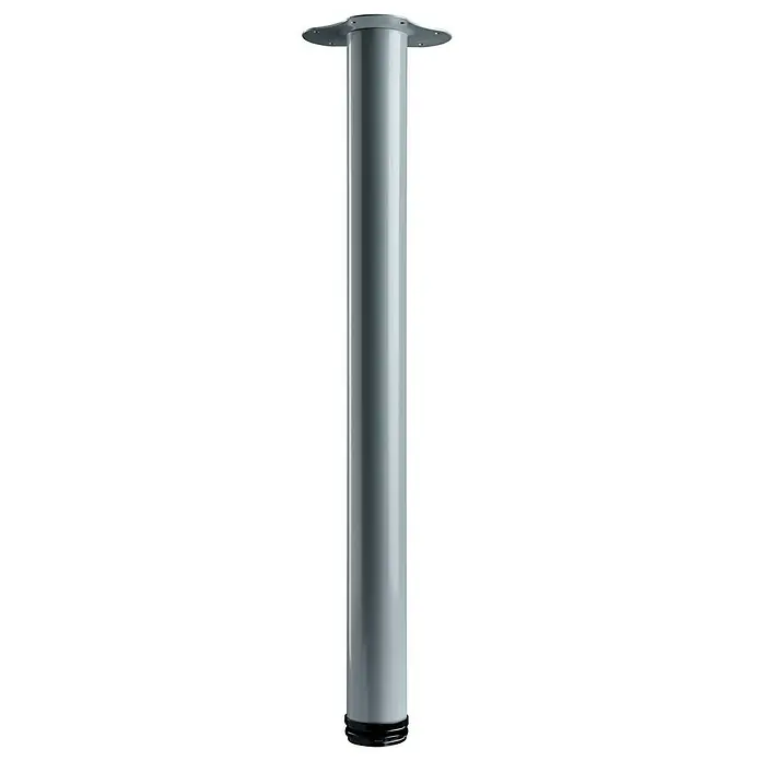 Hettich Teleskop-Möbelfuß - Durchmesser: 6 cm, Höhenverstellung: 70 cm - 73 cm, Traglast: 100 kg, Stahl, Grau, Pulverbeschichtet - Tischbein aus Metall mit runder Montageplatte, ideal für Möbelprojekte. Robuste Konstruktion für Stabilität und modernes Design.