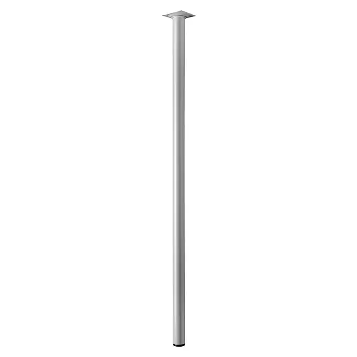 Hettich Möbelfuß - Ø x H: 3 x 80 cm, Traglast: 50 kg, Stahl, Aluminium-Optik - Silberne Tischbeinverlängerung zur Erhöhung von Büromöbeln. Praktisch und funktional für ergonomische Arbeitsplätze.
