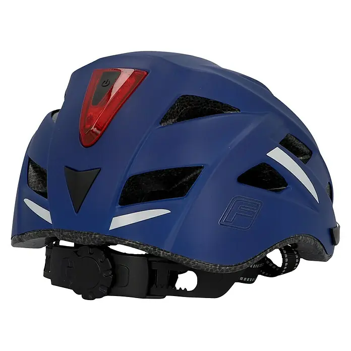 Fischer Fahrradhelm Urban Plus Boston - L/XL 58 - 61 cm, Dunkelblau - Blauer Fahrradhelm mit integriertem Rücklicht und Belüftungsöffnungen für optimale Sicherheit und Komfort beim Radfahren.