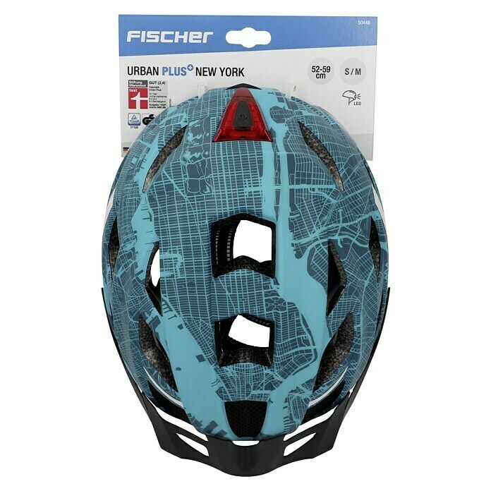 Fischer Fahrradhelm Urban Plus New YorkS/M 52 - 59 cm, Türkisgrün Top View