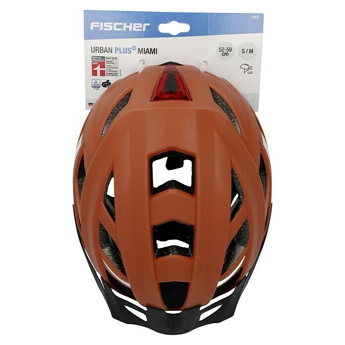 Fischer Fahrradhelm Urban Plus MiamiS/M 52 - 59 cm, Orange Top View