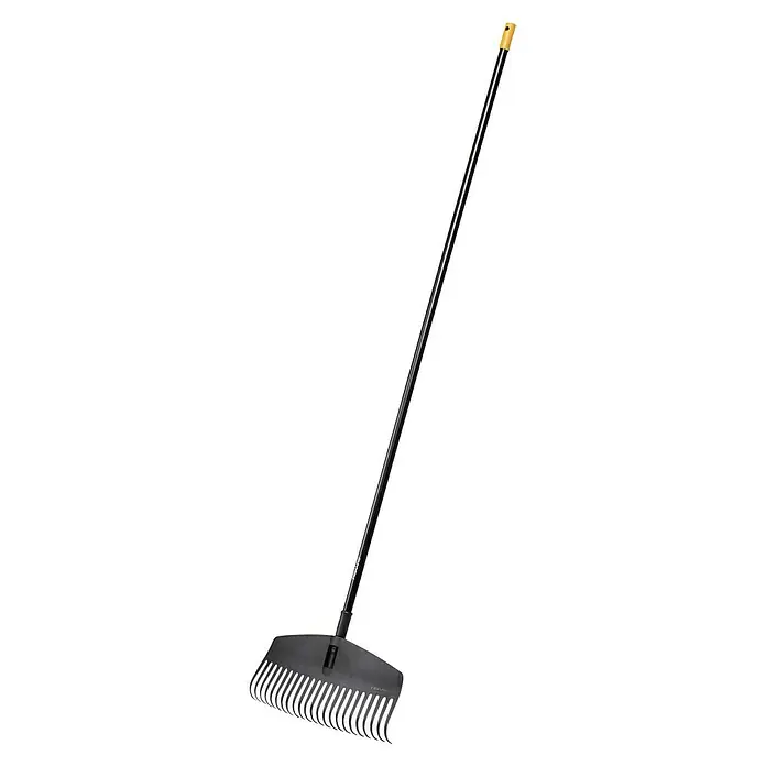 Fiskars Solid Laubbesen M - Arbeitsbreite: 41 cm - Schwarzer Fiskars Laubbesen mit gelbem Griff, ideal für die Gartenarbeit und zum Zusammenkehren von Laub.