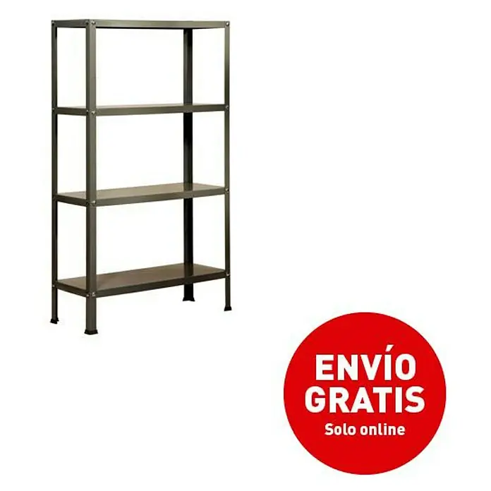 Simonrack Simonhome Estantería metálica Homeclassic Plus - Al x An x Pr: 160 x 100 x 30 cm, Capacidad de carga por balda: 100 kg, Número de baldas: 4 ud., Atornillado, Gris - Estantería metálica con cuatro estantes, ideal para almacenamiento y organización. Envío gratis solo online!