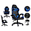 Silla de oficina Gaming Cross (Para Gamers, Negro/Azul, Cojín cervical y lumbar) | BAUHAUS