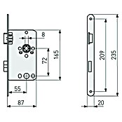 Abus Einsteckschloss ESS S (Links/Rechts, Profilzylinder, 165 x 87 x 14 mm) | BAUHAUS