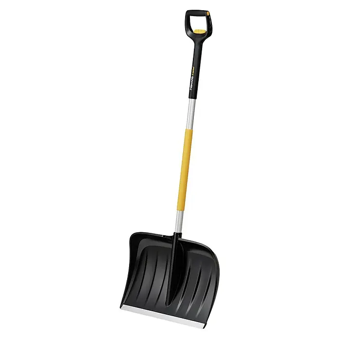 Fiskars X-series Schneeschieber - Breite: 53,2 cm, Teleskopstiel - Eine Fiskars X-Serie Schneeschaufel, ideal zum Schneeräumen, mit D-Griff und robuster Schaufel für den Wintereinsatz.
