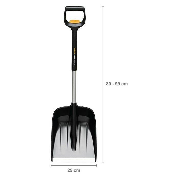 Fiskars X-series SchneeschaufelBreite: 29 cm, Teleskopstiel Sketch