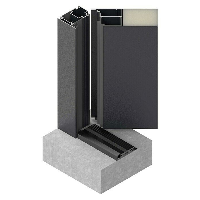 Portofino Aluminiumhaustür Basico  (110 x 210 cm, DIN Anschlag: Rechts)