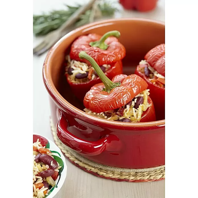 Piardino Paprika Bio - Capsicum annuum, 10 cm, Erntezeit: Juni, Farbe Frucht: Rot - Anwendungsbeispiel