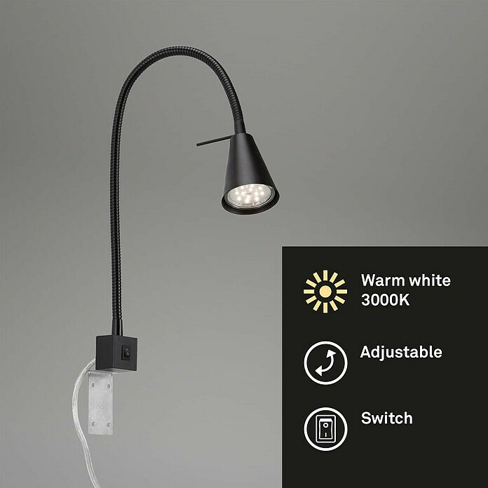 Briloner LED-Wandstrahler Tuso4 W, Schwarz, L x B x H: 5,8 x 21,7 x 40,3 cm Use Shot