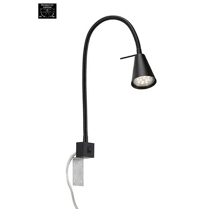 Briloner LED-Wandstrahler Tuso4 W, Schwarz, L x B x H: 5,8 x 21,7 x 40,3 cm Diagonal View