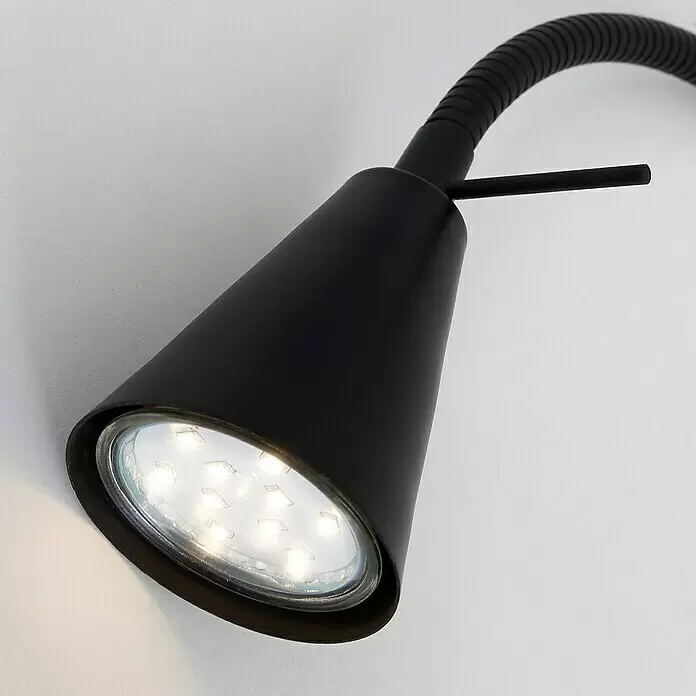 Briloner LED-Wandstrahler Tuso - 4 W, L x B x H: 5,8 x 21,7 x 40,3 cm, Schwarz, Warmweiß - Detailaufnahme