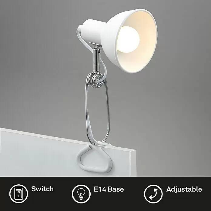 Briloner Klemmleuchte Fix - 8 W, L x B x H: 30,5 mm x 11 cm x 13 cm, Farbe Gehäuse: Weiß - Anwendungsbeispiel