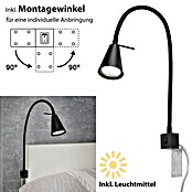 Brilo LED-Wandstrahler (4 W, Schwarz, L x B x H: 5,8 x 21,7 x 40,3 cm)