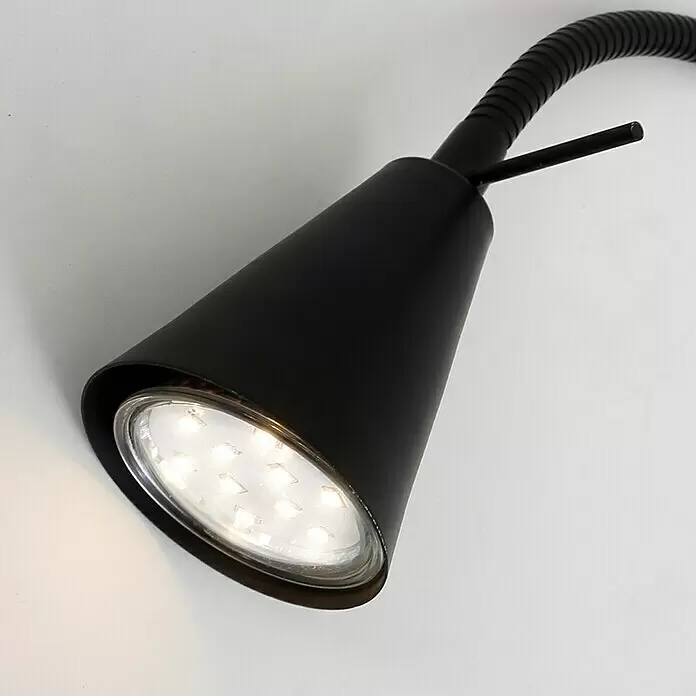 Briloner LED-Wandstrahler Tusa - 4 W, L x B x H: 5,8 x 20,5 x 45 cm, Schwarz, Warmweiß - Detailaufnahme