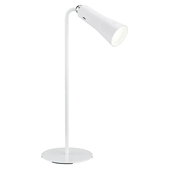 Trio Lighting Lámpara de sobremesa Maxi 3 en 1 - 2 W, Blanco, 200 lm - Elegante lámpara de escritorio blanca que combina diseño moderno con iluminación práctica. Ideal para la oficina o el estudio.