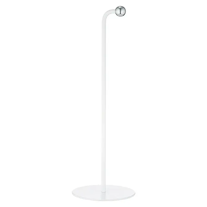 Trio Lighting Lámpara de sobremesa Maxi 3 en 1 - 2 W, Blanco, 200 lm - Lámpara de pie blanca moderna con base redonda y esfera cromada al final del brazo curvo. Diseño elegante para espacios habitables.