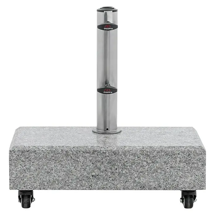 Granitschirmständer - 27 kg, L x B: 45 x 22,5 cm, Passend für: Schirme bis Ø 200 cm - Doppler Sonnenschirmständer aus Granit mit Rollen für einfachen Transport und sicheren Halt Ihres Sonnenschirms.