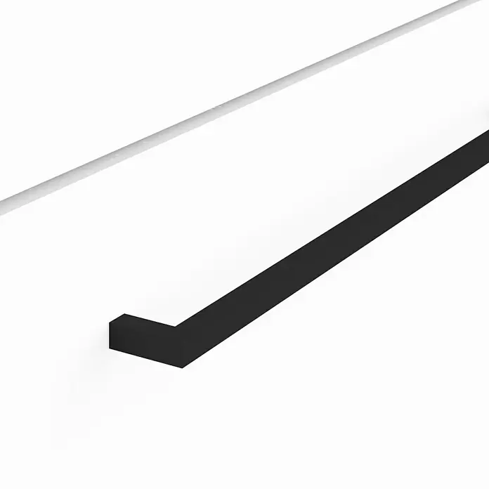 Artysan Mueble bajo de lavabo Tabarca - L x An x Al: 44,6 x 70 x 83,3 cm, Blanco - Toallero negro en pared blanca, diseño minimalista para baños modernos, un toque de elegancia funcional.