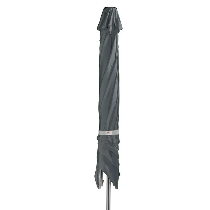 Doppler Alu Expert Marktschirm - Anthrazit, Bespannungsmaß (L x B): 300 x 300 cm - Geschlossener, grauer Sonnenschirm mit elegantem Design und praktischem Band zur Fixierung. Ideal für Garten, Terrasse oder Balkon.