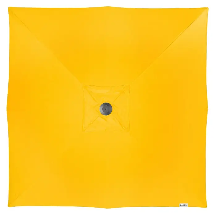Doppler Alu Expert Marktschirm - Gelb, Bespannungsmaß (L x B): 300 x 300 cm - Gelber Doppler Sonnenschirm mit quadratischem Design für den Außenbereich, ideal für sonnige Tage.